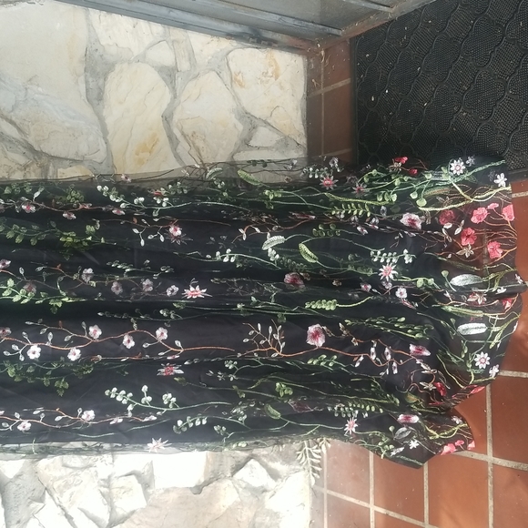 💙Black sheer embroidered dress - Picture 13 of 16